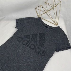 Adidas Tone On Tone Charcoal Grey Short Sleeve Top